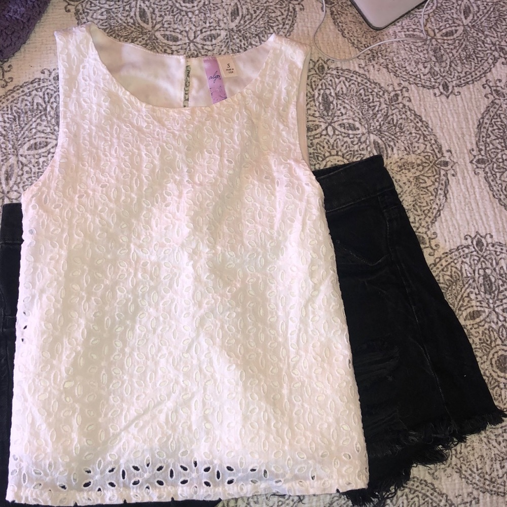 White laced top